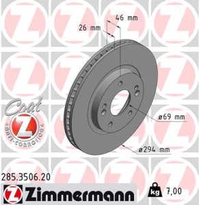 Tarcza hamulcowa ZIMMERMANN 285.3506.20 5171226100