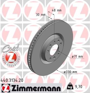 Tarcza hamulcowa ZIMMERMANN 440.3134.20 9804605780