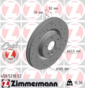 Tarcza hamulcowa ZIMMERMANN 450.5210.52 LR059122