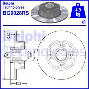 Tarcze hamulcowe DELPHI BG9028RS 7701207823