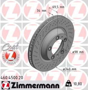Tarcza hamulcowa ZIMMERMANN 460.4500.20 99135140301