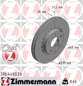 Tarcza hamulcowa ZIMMERMANN 370440320 KD4533251 MAZDA CX-5  11- przód