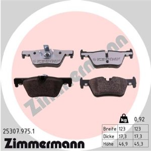 Klocki hamulcowe ZIMMERMANN 25307 975 1 34216850569 BMW 3 F30  12- TYŁ