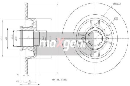 TARCZA H-CA + ŁOŻYSKO RENAULT TYŁ