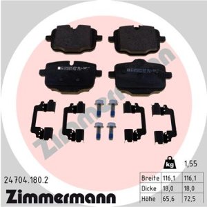 Klocki hamulcowe ZIMMERMANN 247041802 34216870552 BMW 5 G30,F90  16- tył