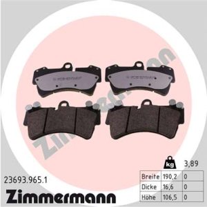 Klocki hamulcowe ZIMMERMANN 236939651 23693160 VW TOUAREG  03