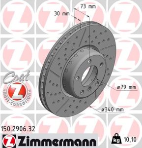 Tarcza hamulcowa ZIMMERMANN 150290632 34106797602 BMW 3 F30  11- przód