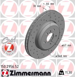 Tarcza hamulcowa ZIMMERMANN 150295652 34116860909 BMW 5 G30,F90  16- przód