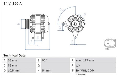 ALTERNATOR 12V BOSCH 0986080580 12317799180 BMW