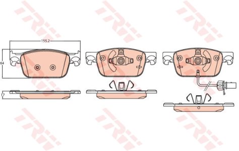 Klocki hamulcowe TRW GDB2127 8W0698151Q AUDI A4  15- PRZÓD