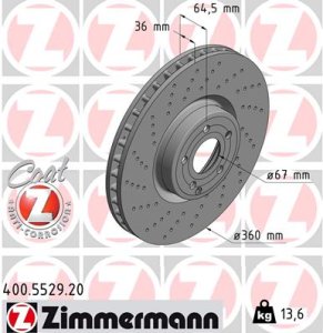 Tarcza hamulcowa ZIMMERMANN 400552920 2314211312 MERCEDES R231 SL-KLASA  12- przód