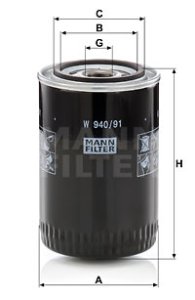 Filtr oleju MANN-FILTER W94091 FENDT