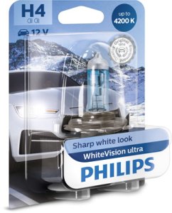 ŻARÓWKA H4 60/55W WHITE VISION ULTRA PHILIPS 12342WVUB1 H4 1 SZT
