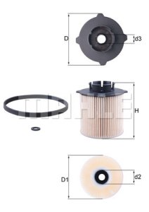 FILTR PALIWA MAHLE FILTER KX265D PU9001X OPEL, VAUXHALL