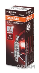 ŻARÓWKA H1 55W 12V OSRAM 64150NBS H1 NIGHT BREAKER SILVER +100%