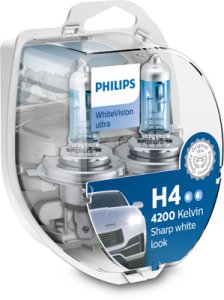 ŻARÓWKA H4 60/55W PHILIPS 12342WVUSM WHITE VISION ULTRA 2 SZT
