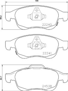 Klocki hamulcowe BREMBO P23165 77367369 FIAT 500X  14- PRZÓD