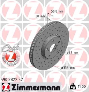 Tarcza hamulcowa ZIMMERMANN 590 2822 52 4351622010 LEXUS GS  05- LP