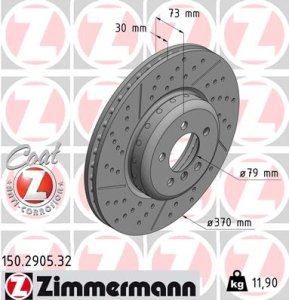 Tarcza hamulcowa ZIMMERMANN 150290532 34106797603 BMW 3 F30  11- przód