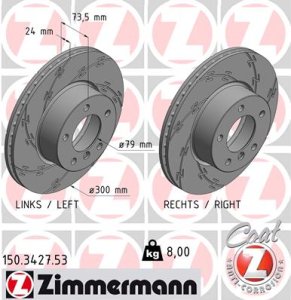 Tarcza hamulcowa ZIMMERMANN 150342753 34116772669 BMW 3 E90  05- WEN