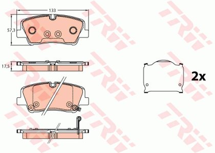 Klocki hamulcowe TRW GDB3646 5830159A00 HYUNDAI H350  15- TYŁ
