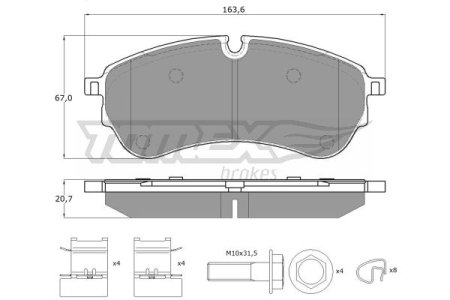 KLOCKI HAMULC. VW CRAFTER  16-
