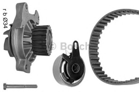 ZESTAW ROZRZĄDU (Z PASKIEM) + POMPA WODY BOSCH 1987948874 074198119E