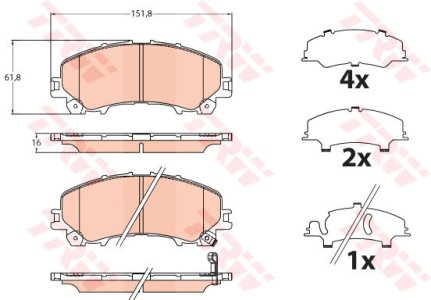 KLOCKI HAMULC. INFINITI Q50  13- PRZÓD