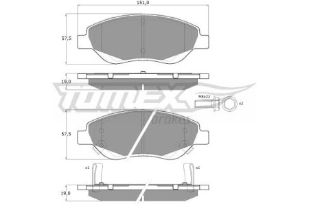 Klocki hamulcowe TOMEX 12501 77367923 FIAT TIPO  15- PRZÓD