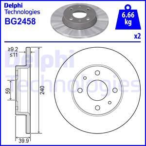 TARCZA HAMULCOWA DELPHI BG2458 FIAT CNQ/PUNTO 55