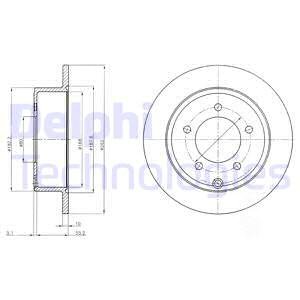 TARCZA HAMULCOWA DELPHI BG4179 DODGE CALIBER