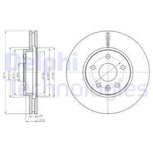 TARCZA HAMULCOWA DELPHI BG4191 OPEL ASTRA J/AVEO