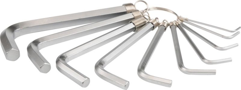 KLUCZE HEX 10CZ. 1,5-10MM CRV