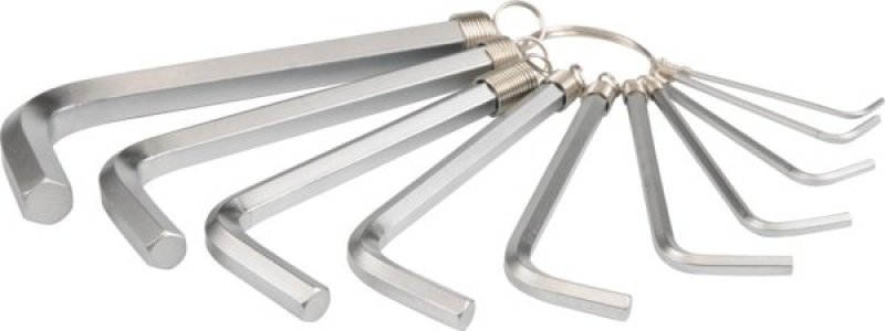 KLUCZE HEX 10CZ. 1,5-10MM CRV