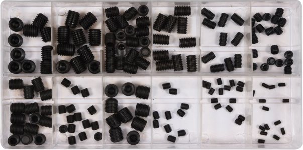 ŚRUBY IMBUSOWE BEZ ŁBA YATO YT 06777 160 szt USTALAJACE MIX