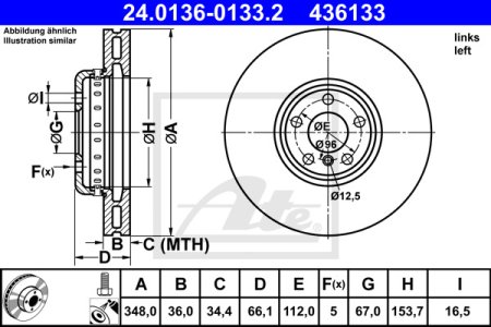 TARCZA HAM.PRZOD(2 CZ) L BMW 5 G30 16-