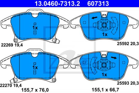 Klocki hamulcowe ATE 13 0460 7313 2  PRZÓD