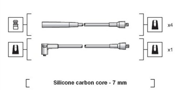 Przewody wysokiego napięcia komplet MAGNETI MARELLI MSK1249 
