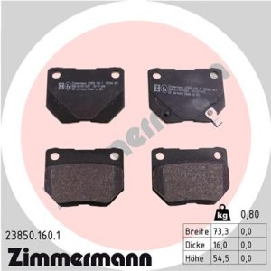 Klocki hamulcowe ZIMMERMANN 23850.160.1 26696FA000