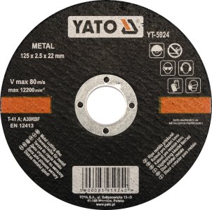 TARCZA DO CIECIA METALU 125X2.5X22MM SZT YATO