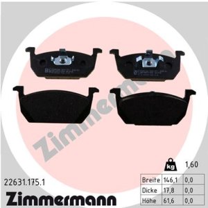 Klocki hamulcowe ZIMMERMANN 22631 175 1 5Q0698151E SEAT LEON  12- PRZÓD