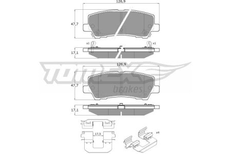 KLOCKI HAMULC. FORD MUSTANG  15- TYŁ