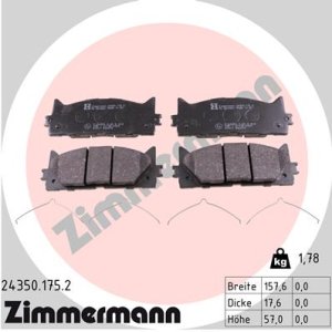 Klocki hamulcowe ZIMMERMANN 243501752 0446533440 TOYOTA CAMRY  06