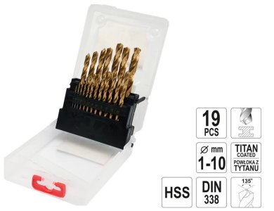 ZESTAW WIERTEL DO MET.HSS-TIN 19SZT 1-10