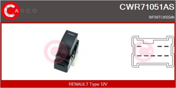 PRZELACZNIK PODNOSNIKA SZYBY L/P 8PIN