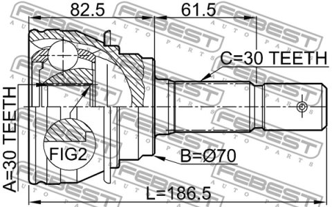 PRZEGUB ZEW. TOYOTA LAND CRUISER 120 02- 30X70X30