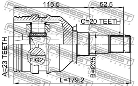 PRZEGUB WEW. TOYOTA AURIS/COROLLA E15 23X35X20