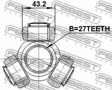 KRZYŻAK PRZEGUBU WEW. TOYOTA 27Z/43,2MM (TRIPOD)