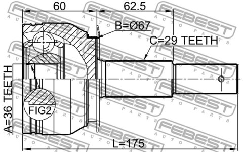 PRZEGUB ZEW. NISSAN NAVARA/PATHFINDER 36X67X29 PRZEDNIA OŚ