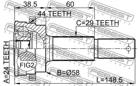 PRZEGUB ZEW. NISSAN X-TRAIL (T30) 24X58X29 ABS 44Z TYLNA OŚ